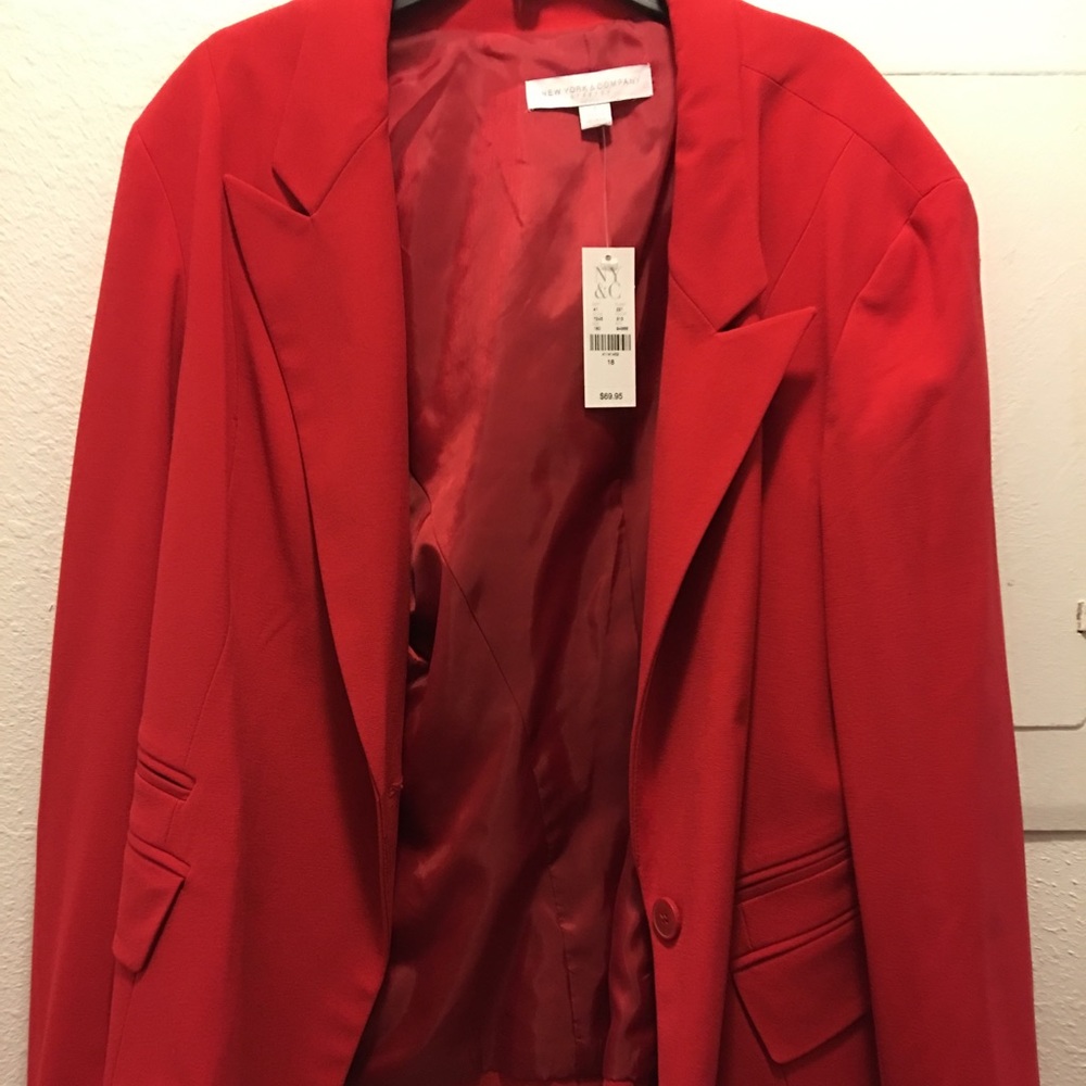 Bright red New York and Company blazer